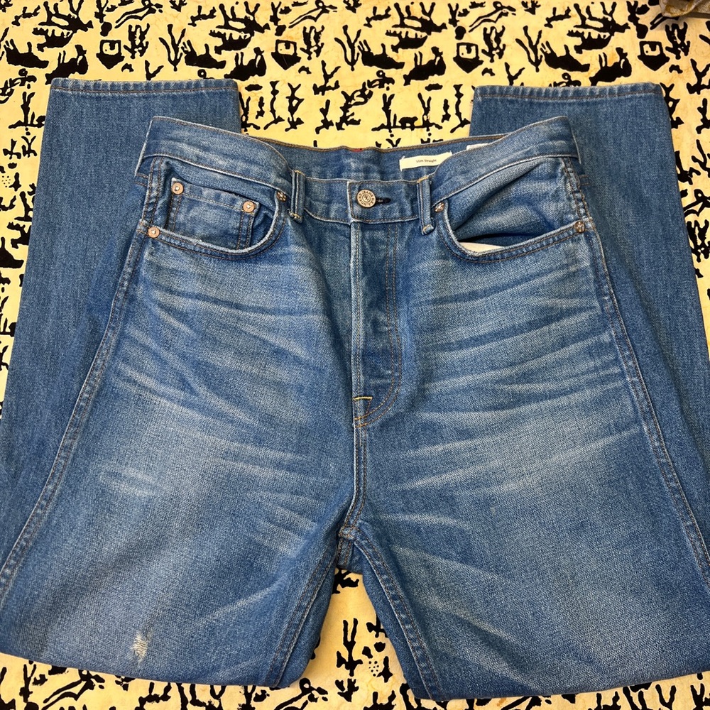 Noend Slim Straight Button-fly Crop Jeans - Size 30 -100% cotton - USA Made